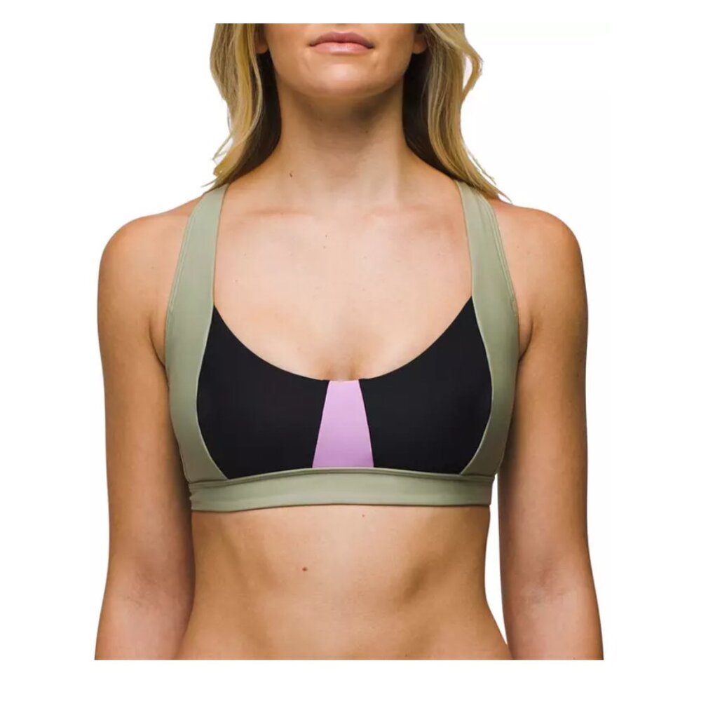 Prana Talum Swim Top Black Color Block NWT